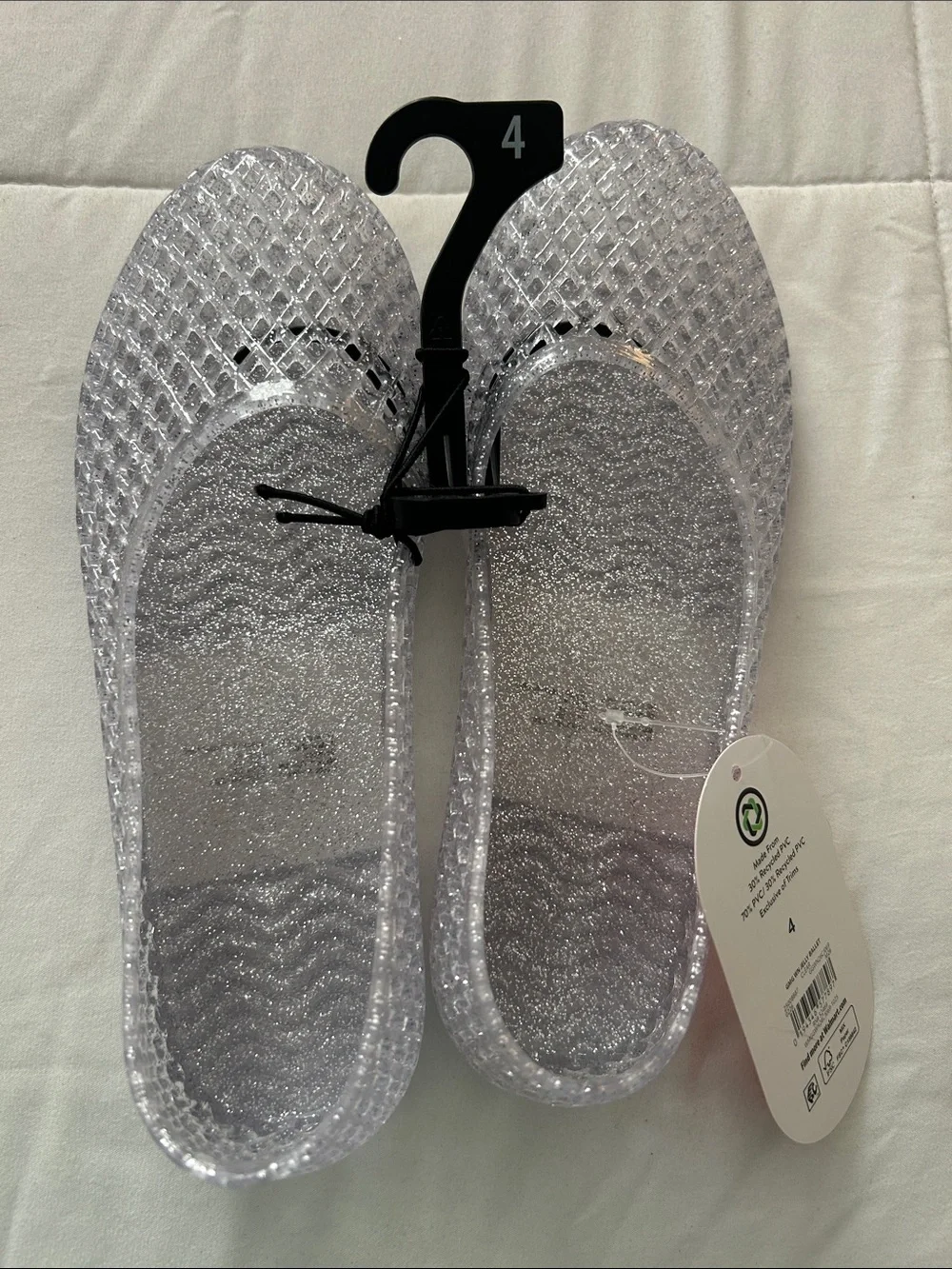 Clear Glitter Jelly Flats - Girl’s Slip-On Shoes